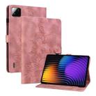For Xiaomi Pad 7 / Pad 7 Pro Lily Embossed Leather Tablet Case(Pink) - 1
