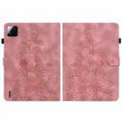 For Xiaomi Pad 7 / Pad 7 Pro Lily Embossed Leather Tablet Case(Pink) - 3