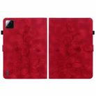 For Xiaomi Pad 7 / Pad 7 Pro Lily Embossed Leather Tablet Case(Red) - 3