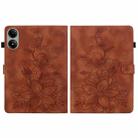 For Redmi Pad 2 / Redmi Pad SE 11 2025 Lily Embossed Leather Tablet Case(Brown) - 3