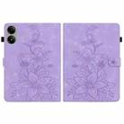For Redmi Pad 2 / Redmi Pad SE 11 2025 Lily Embossed Leather Tablet Case(Purple) - 3