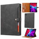 For iPad Pro 13 2024 Calf Texture Double Fold Clasp Horizontal Flip Leather Smart Tablet Case(Black) - 1