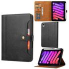 For iPad mini 2024 Calf Texture Double Fold Clasp Horizontal Flip Leather Smart Tablet Case(Black) - 1