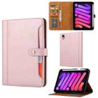 For iPad mini 2024 Calf Texture Double Fold Clasp Horizontal Flip Leather Smart Tablet Case(Rose Gold) - 1