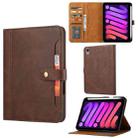For iPad mini 2024 Calf Texture Double Fold Clasp Horizontal Flip Leather Smart Tablet Case(Brown) - 1