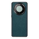 For Huawei Mate 60 Pro Cross Texture PU Leather Phone Case(Dark Green) - 1