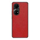 For Huawei P50 Pro Cross Texture PU Leather Phone Case(Red) - 1