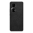 For Huawei P50 Cross Texture PU Leather Phone Case(Black) - 1