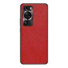 For Huawei P60 / P60 Pro Cross Texture PU Leather Phone Case(Red) - 1