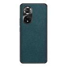 For Honor 50 Pro Cross Texture PU Leather Phone Case(Dark Green) - 1