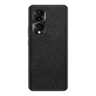 For Honor 80 Pro Cross Texture PU Leather Phone Case(Black) - 1