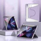 For iPad Pro 11 2024 2 in 1 Acrylic Split Rotating Leather Tablet Case(Lavender) - 1