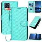 For Realme 8 / 8 Pro YX0070 Carbon Fiber Buckle Leather Phone Case with Lanyard(Light Blue) - 1