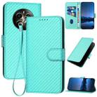 For Realme 12+ / Narzo 70 Pro 5G India YX0070 Carbon Fiber Buckle Leather Phone Case with Lanyard(Light Blue) - 1