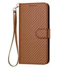 For Realme C63 / C61 Global YX0070 Carbon Fiber Buckle Leather Phone Case with Lanyard(Coffee) - 2