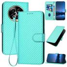 For Realme 13 Pro / 13 Pro+ Global YX0070 Carbon Fiber Buckle Leather Phone Case with Lanyard(Light Blue) - 1