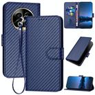 For Realme 13 Pro / 13 Pro+ Global YX0070 Carbon Fiber Buckle Leather Phone Case with Lanyard(Royal Blue) - 1