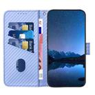 For Realme GT5 Pro YX0070 Carbon Fiber Buckle Leather Phone Case with Lanyard(Light Purple) - 3