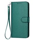 For Realme GT5 Pro YX0070 Carbon Fiber Buckle Leather Phone Case with Lanyard(Dark Green) - 2