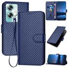 For OPPO A79 5G YX0070 Carbon Fiber Buckle Leather Phone Case with Lanyard(Royal Blue) - 1