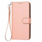 For OPPO Find X8 YX0070 Carbon Fiber Buckle Leather Phone Case with Lanyard(Pink) - 2