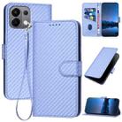 For OPPO K13 5G YX0070 Carbon Fiber Buckle Leather Phone Case with Lanyard(Light Purple) - 1