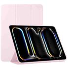 For iPad Pro 13 2024 Double-sided Clip Non-buckle Magnetic PU Smart Tablet Case(Pink) - 1