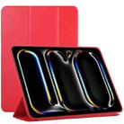 For iPad Pro 11 2024 Double-sided Clip Non-buckle Magnetic PU Smart Tablet Case(Red) - 1