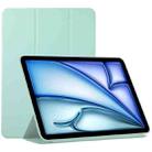 For iPad Air 11 2024 Double-sided Clip Non-buckle Magnetic PU Smart Tablet Case(Light Green) - 1