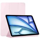 For iPad Air 11 2024 Double-sided Clip Non-buckle Magnetic PU Smart Tablet Case(Pink) - 1