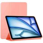 For iPad Air 11 2024 Double-sided Clip Non-buckle Magnetic PU Smart Tablet Case(Orange) - 1