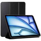 For iPad Air 11 2024 Double-sided Clip Non-buckle Magnetic PU Smart Tablet Case(Black) - 1