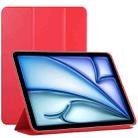 For iPad Air 11 2024 Double-sided Clip Non-buckle Magnetic PU Smart Tablet Case(Red) - 1