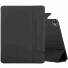 For iPad Pro 13 2024 Double-sided Clip Fixed Buckle Magnetic PU Leather Smart Tablet Case(Black) - 1