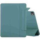 For iPad Pro 13 2024 Double-sided Clip Fixed Buckle Magnetic PU Leather Smart Tablet Case(Green) - 1