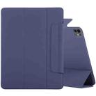 For iPad Pro 13 2024 Double-sided Clip Fixed Buckle Magnetic PU Leather Smart Tablet Case(Dark Blue) - 1