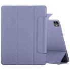 For iPad Pro 13 2024 Double-sided Clip Fixed Buckle Magnetic PU Leather Smart Tablet Case(Purple) - 1