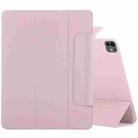 For iPad Pro 13 2024 Double-sided Clip Fixed Buckle Magnetic PU Leather Smart Tablet Case(Rose Gold) - 1