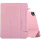 For iPad Pro 13 2024 Double-sided Clip Fixed Buckle Magnetic PU Leather Smart Tablet Case(Light Pink) - 1