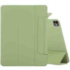 For iPad Pro 13 2024 Double-sided Clip Fixed Buckle Magnetic PU Leather Smart Tablet Case(Grass Green) - 1