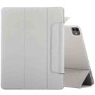 For iPad Pro 13 2024 Double-sided Clip Fixed Buckle Magnetic PU Leather Smart Tablet Case(Grey) - 1