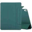 For iPad Air 11 2024 Double-sided Clip Fixed Buckle Magnetic PU Leather Smart Tablet Case(Dark Green) - 1