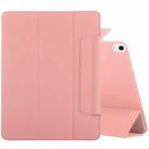 For iPad Air 11 2024 Double-sided Clip Fixed Buckle Magnetic PU Leather Smart Tablet Case(Pink) - 1