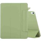 For iPad Air 11 2024 Double-sided Clip Fixed Buckle Magnetic PU Leather Smart Tablet Case(Grass Green) - 1