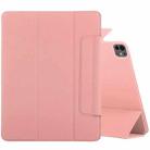 For iPad Pro 11 2024 Double-sided Clip Fixed Buckle Magnetic PU Leather Smart Tablet Case(Pink) - 1