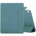 For iPad Air 13 2024 Double-sided Clip Fixed Buckle Magnetic PU Leather Smart Tablet Case(Green) - 1