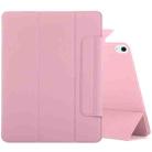 For iPad Air 13 2024 Double-sided Clip Fixed Buckle Magnetic PU Leather Smart Tablet Case(Light Pink) - 1