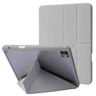 For iPad Pro 13 2024 Deformation Transparent Acrylic Leather Tablet Case(Grey) - 1