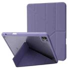 For iPad Pro 13 2024 Deformation Transparent Acrylic Leather Tablet Case(Lavender Grey) - 1