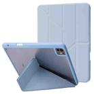 For iPad Pro 13 2024 Deformation Transparent Acrylic Leather Tablet Case(Light Blue) - 1